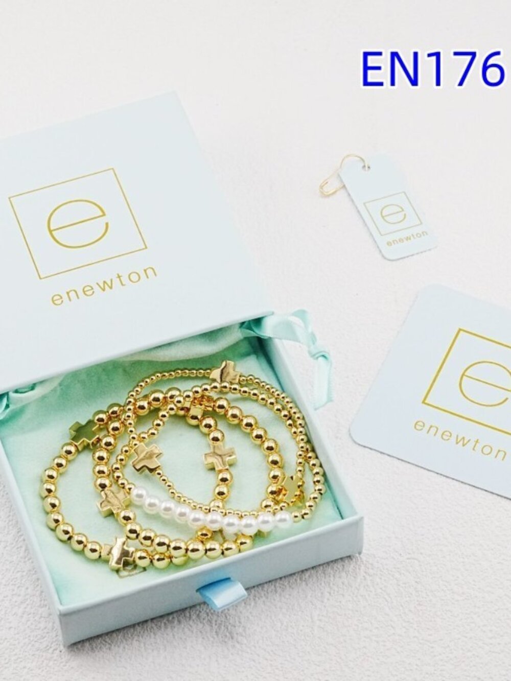 Enewton Gold Cross Bracelet Set